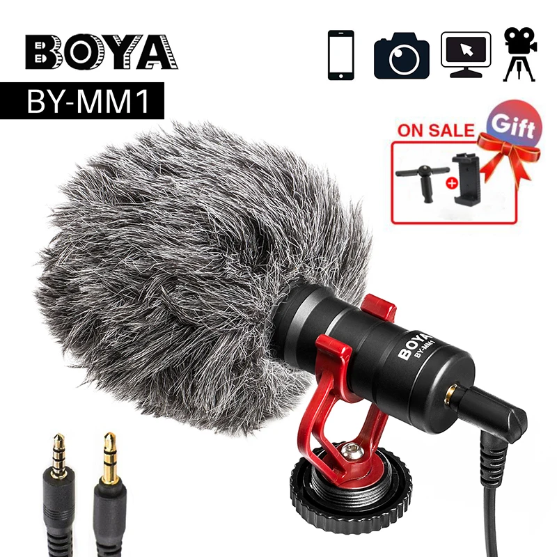 Микрофон для видеозаписи BOYA BY-MM1 DSLR-камеры смартфона Osmo Pocket Youtube микрофон iPhone Android