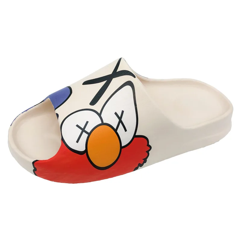 

2021 New Women Slippers Cartoon Graffiti Youth Fashion Soft Bottom Female Sandals Heighten Waterproof Beach Shoes Flats Big Size