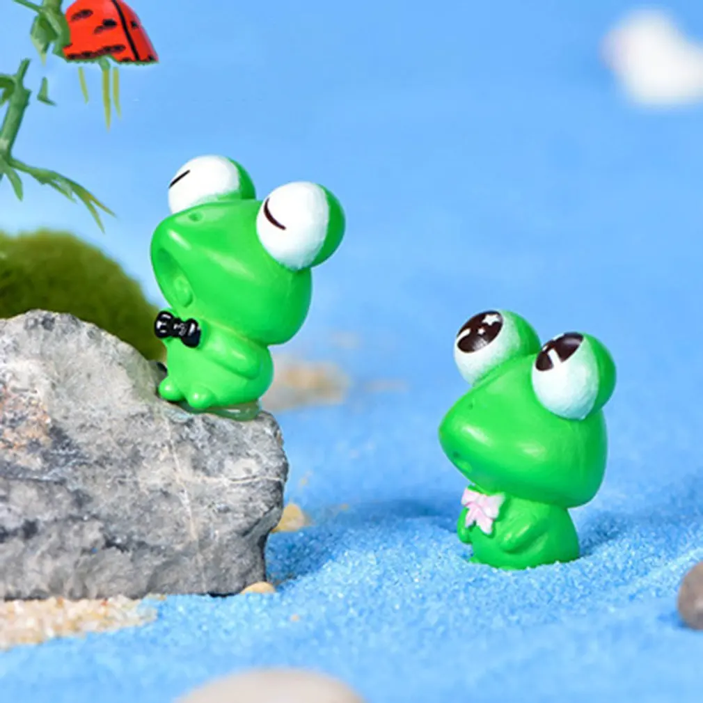 

Cute Frog Animal Miniature Fairy Garden Ornament DIY Glass Decor Small Stuff Figurine Statue Model Craft Home Decoration 6pc