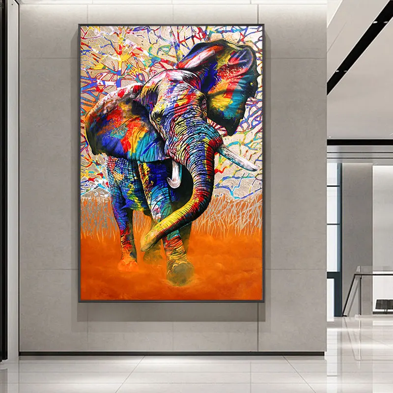 

Street Art Graffiti Canvas Art Wall Paintings Posters And Prints Canvas Color Elephant Pictures For Living Room Home Decoration