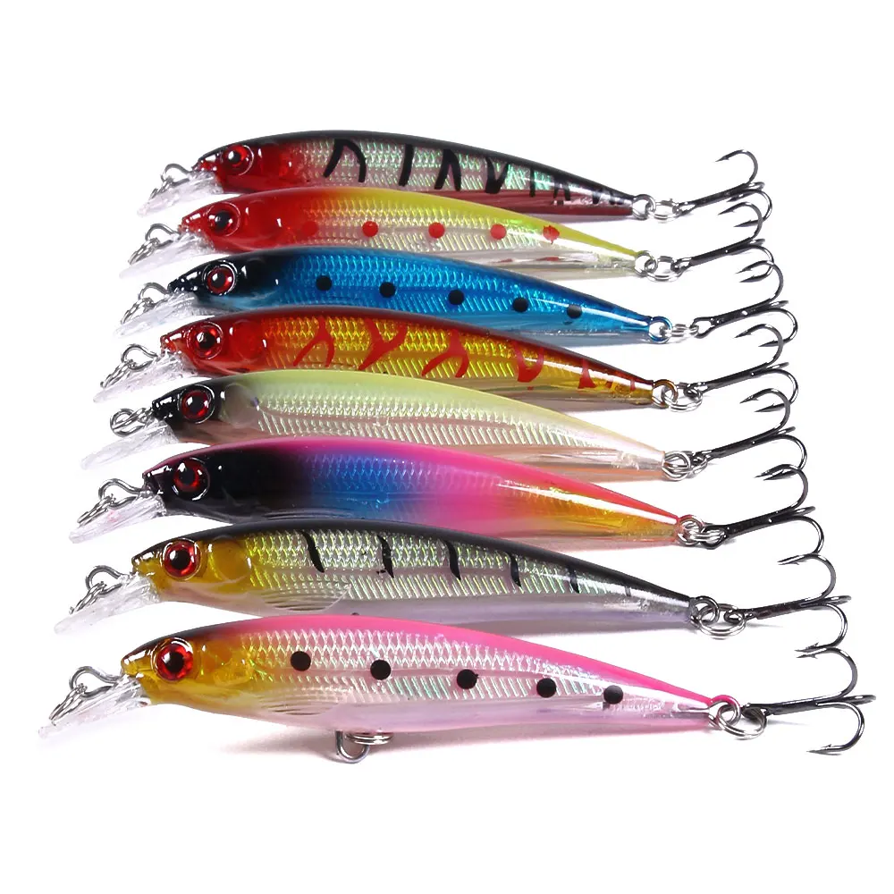 Minnow 43 шт./лот набор приманок для ловли нахлыстом жесткая приманка воблер на карпа