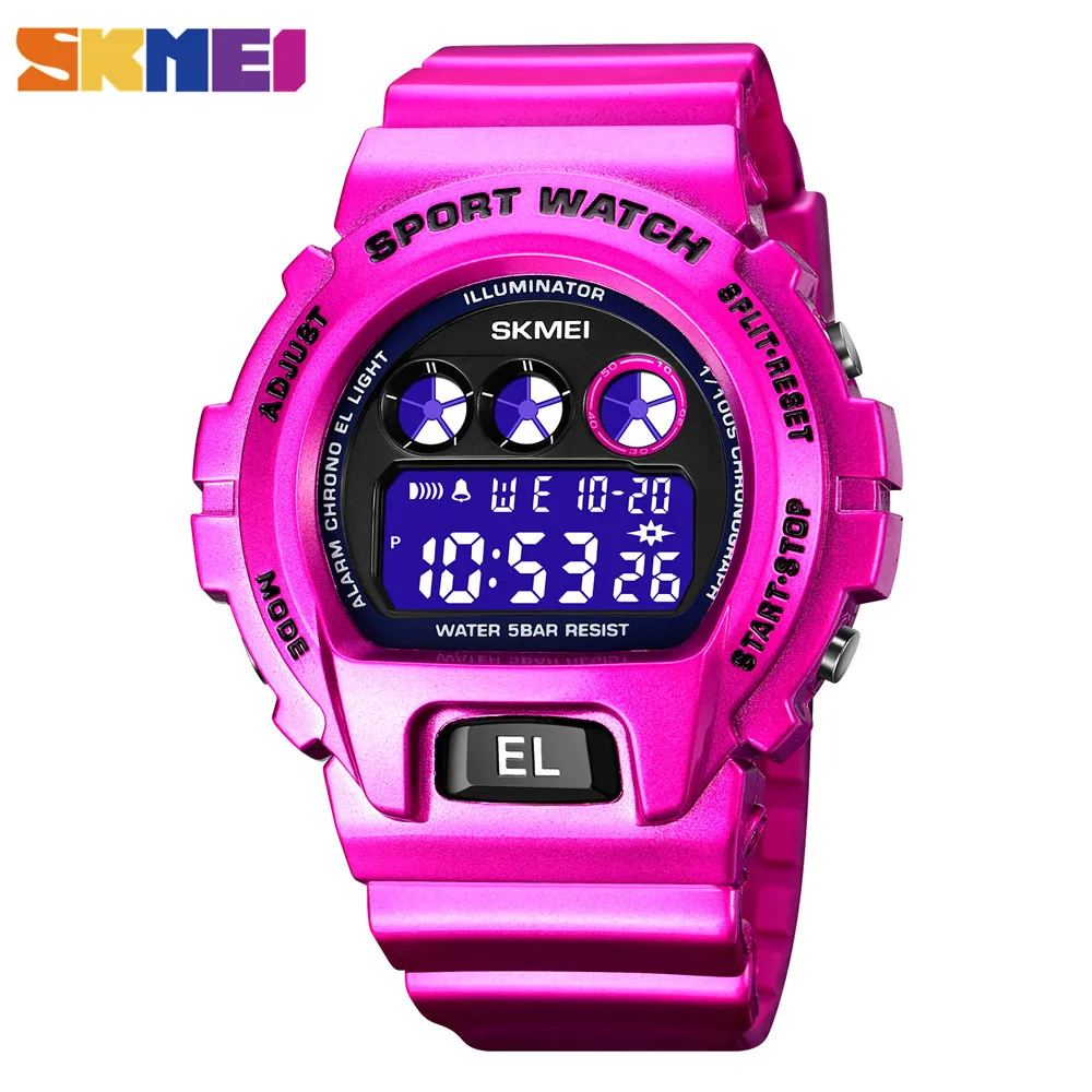 

SKMEI 5Bar Waterproof Mens Wristwatch Japan Digital movement Men Sport Watches LED Light Stopwatch Watch reloj hombre 1813 Clock