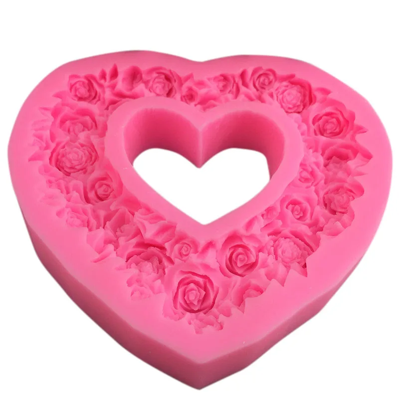 Силиконовая форма в форме сердца большого размера сделай сам для украшения торта