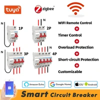 tuya zigbee 1p 4p wifi circuit breaker smart life app timer remote control wireless intelligent automatic smart switch home