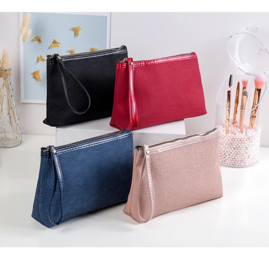 PU Leather Women Pouch Fashion Travel Makeup Organizer Bag Portable Cosmetic Lady 2020 New | Багаж и сумки