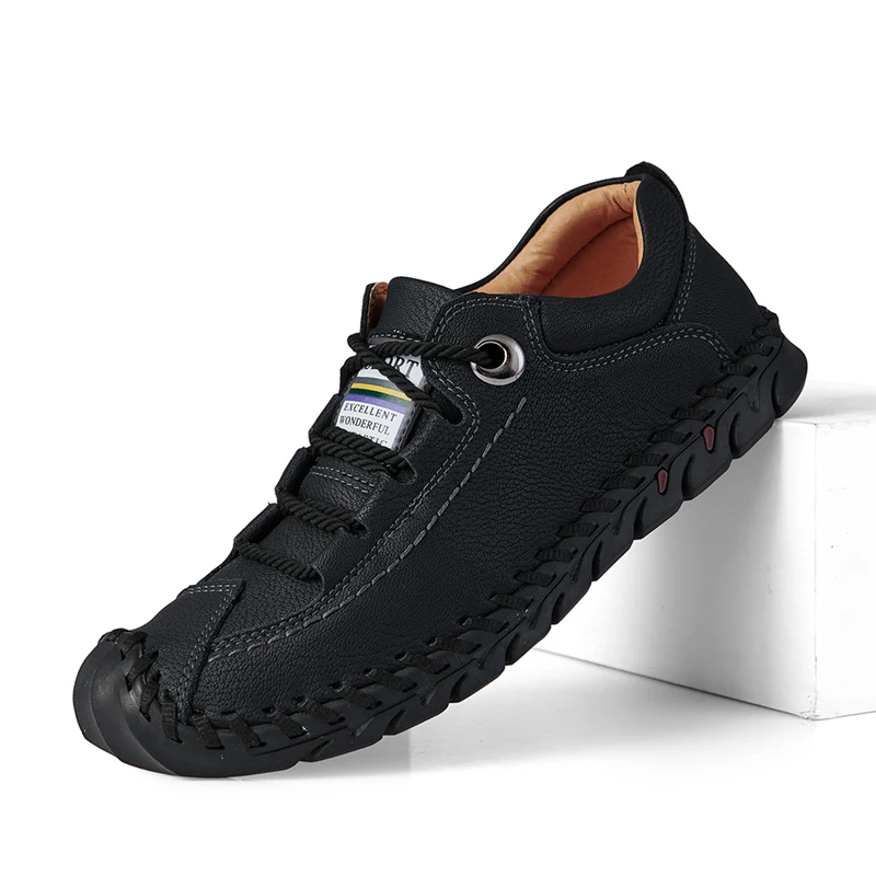 

Men's Vulcanized Shoes Fashion Comfortable Casual Men Flats Shoes Non Slip Men's Sneakers Zapatos Hombre Genuine Leather Shoes
