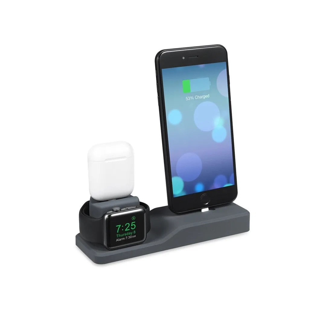 Подставка для зарядки док станции Carprie iPhone 11/Pro Max iWatch 1/2/4/5 Airpods 1/2th L|Подставки и
