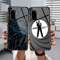 free shipping james bond 007 phone case glow luminous glass for samsung galaxy s20 5g 10 plus elite s20 ultra note p9 10e cover