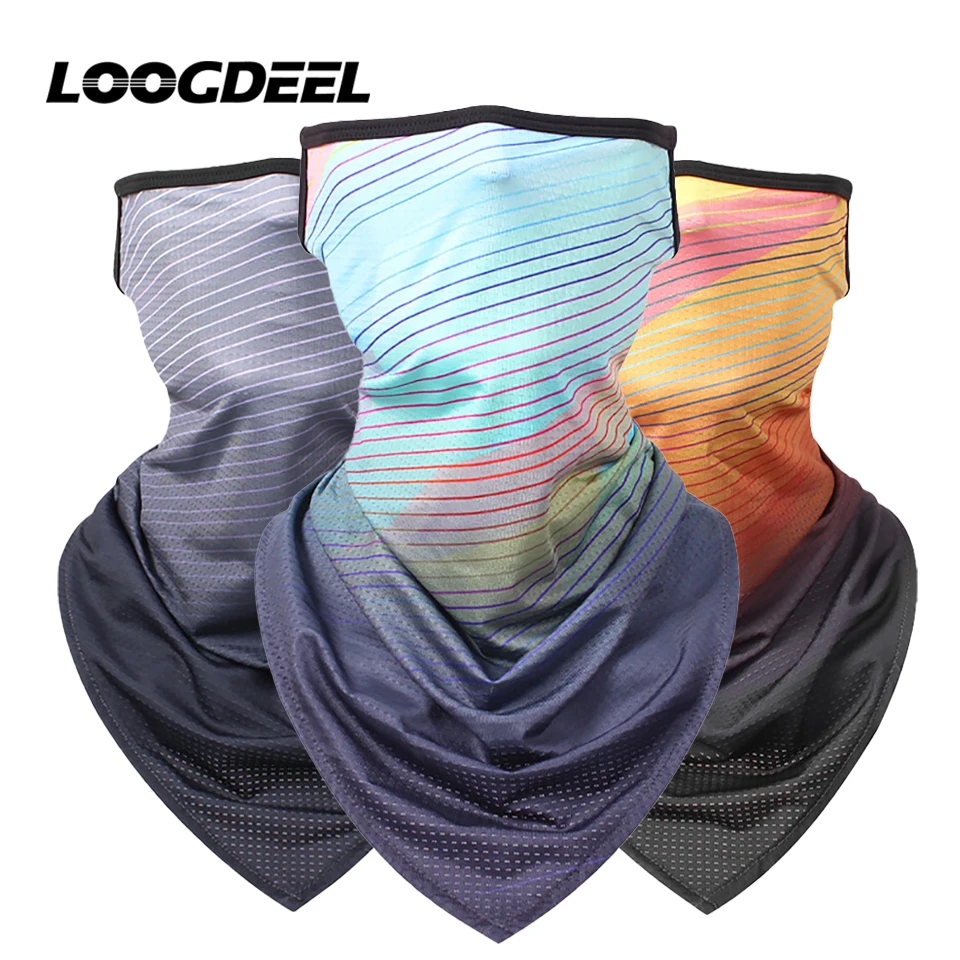 

LOOGDEEL Ice Silk Hanging Ear Triangle Scarf Cycling Running Outdoor Sports Bandana Breathable Sun Protection Hiking Headwear
