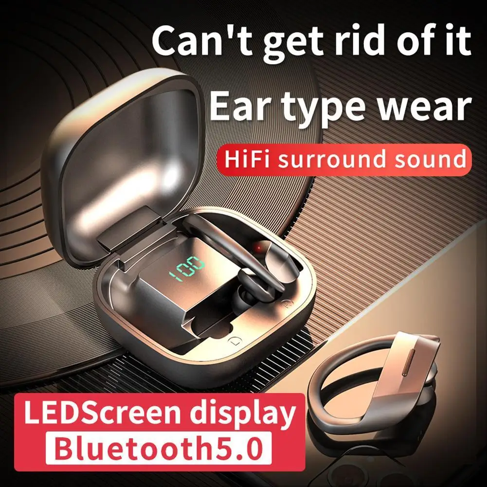 

HOT SALESï¼ï¼ï¼New Arrival TWS Bluetooth Wireless in-Ear Headset with Non-Slip Earhook LED Power Display