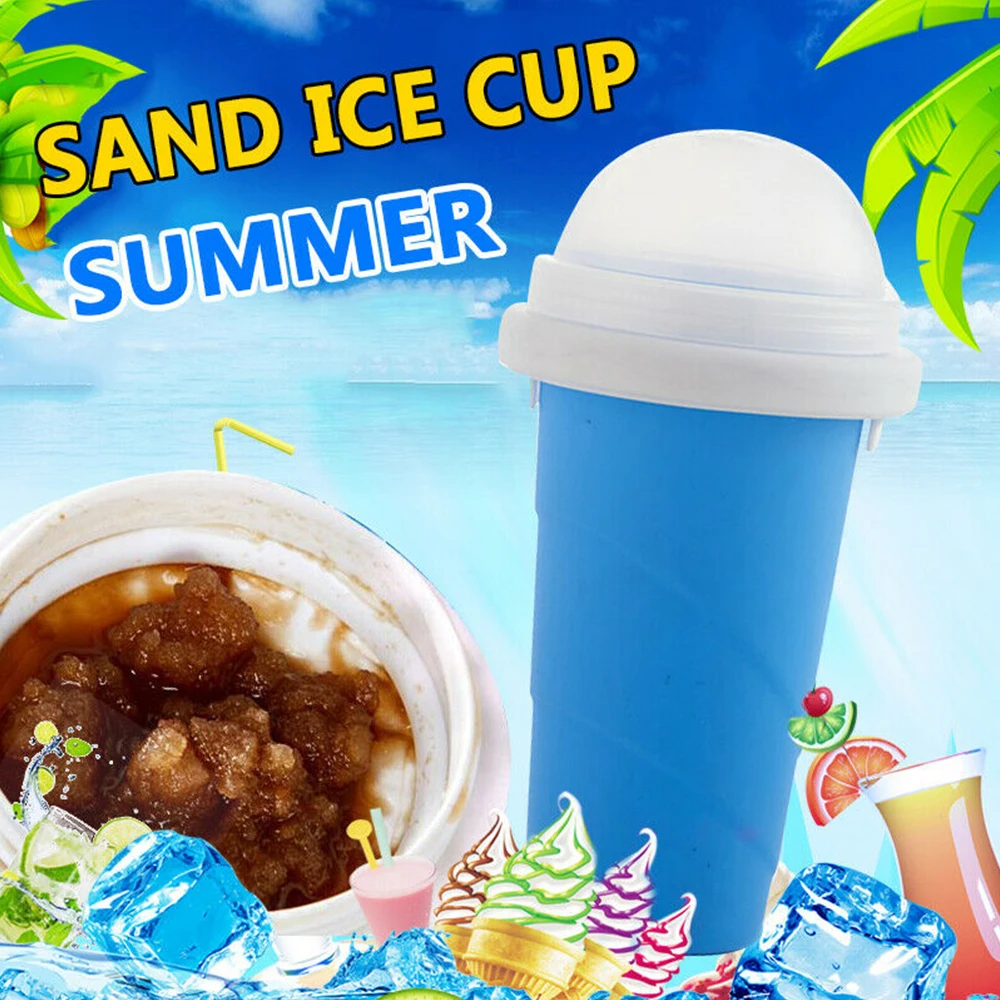 

Summer DIY Smoothie Cup Pinch Into Ice Cup Silicone Double Layer Homemade Ice Cream Milkshake Juice Cup Summer Cold Keeping Cup