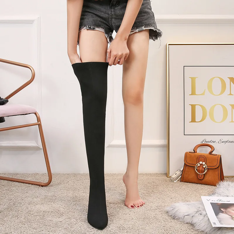 

High tube over knee boots women's long boots thin leg boots women's thick heel fall winter 2019 new boots long