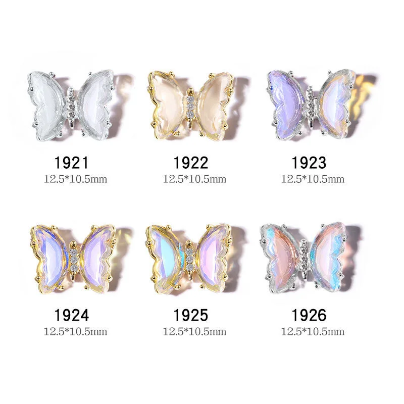 

Aurora Glitter Sequins 3D Butterfly Zircon Nails Rhinestones Jewelry DIY Professional Manicure Nail Art Decorations Tool