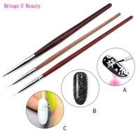 1pc kolinsky gel nail art painting pen brushes professional acrylic brush drawing stripes flower nail art manicure tools