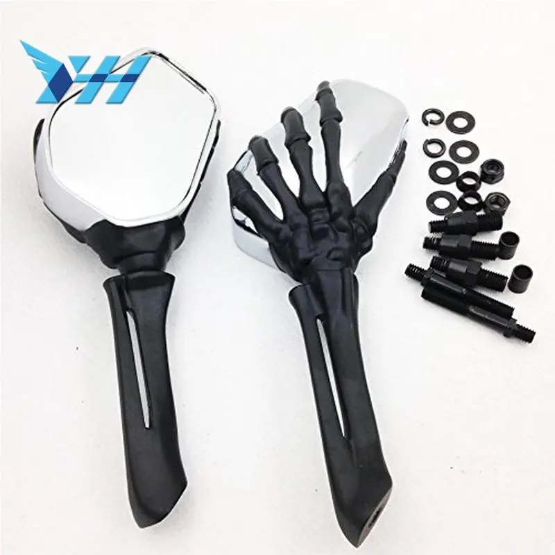 Универсальный Череп Скелет мотоцикла зеркала зеркало заднего вида для Sportster 883