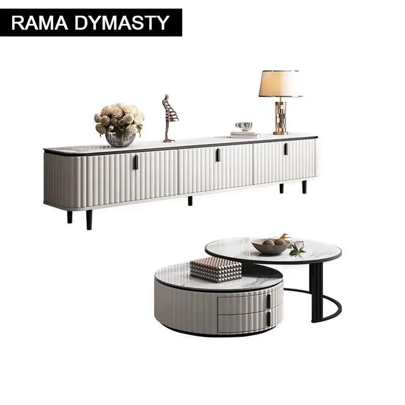 

Modern minimalist slate home living room TV cabinet coffee table combination