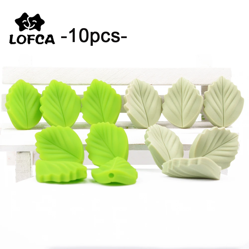 

LOFCA 10 шт. силиконовые бусины в форме листьев Прорезыватель для зубов из пищевых материалов без бисфенола А для самостоятельного изготовлени...