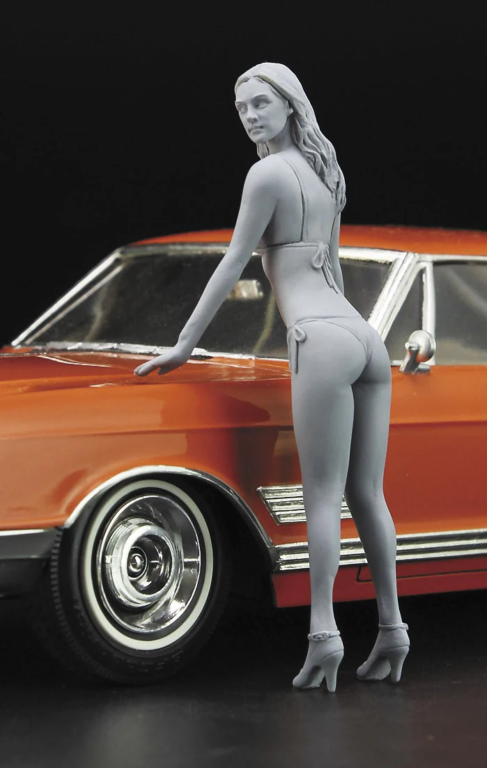 1/24 66 двухдверная модель гоночной машины B с девочкой кукла сборный автомобиль 52213