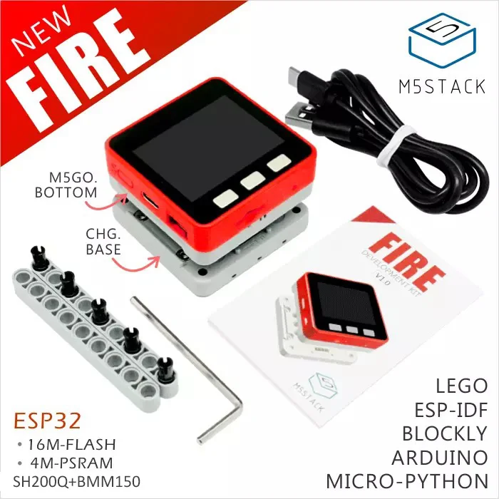 M5Stack NEW PSRAM 2.0! FIRE IoT Kit Dual Core ESP32 16M-FLash+4M-PSRAM Development Board MIC/BLE SH200Q+BMM150 of Micropython | Компьютеры