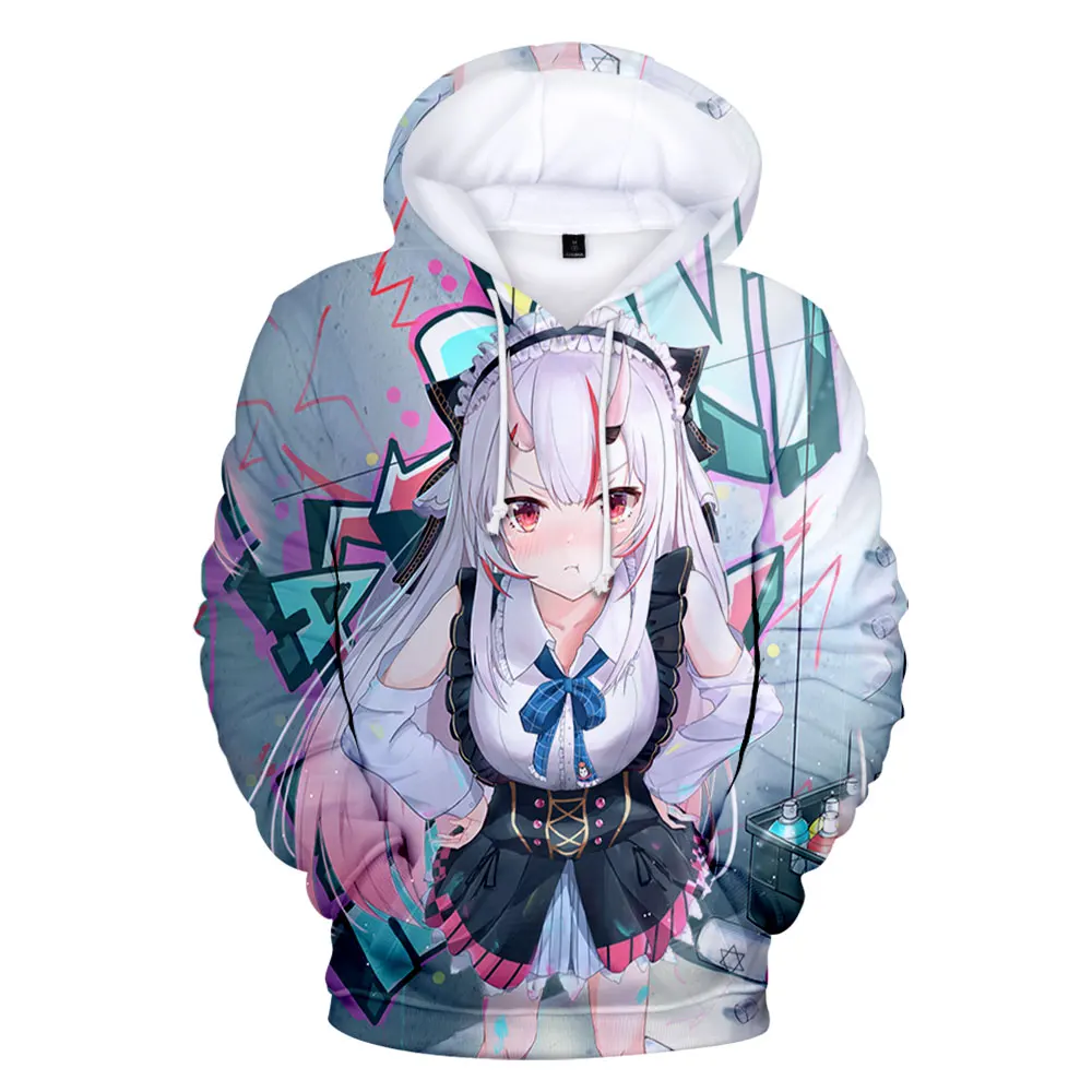 

Hololive vtuber nakiri ayame 3d moda outono winer terno hoodies roupas esportivas com capuz jovem kawaii