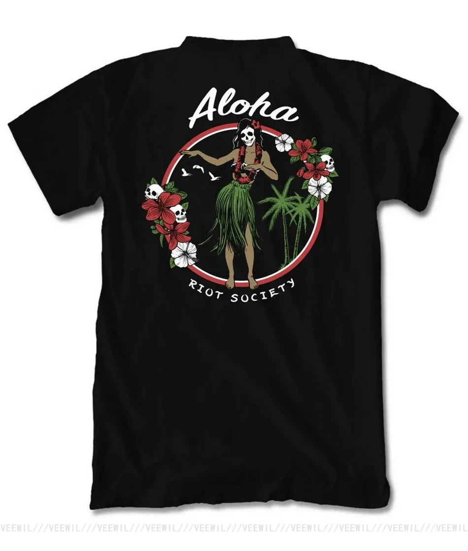 

Mens Short Sleeve T-Shirt Hula Death Black Printed T Shirt