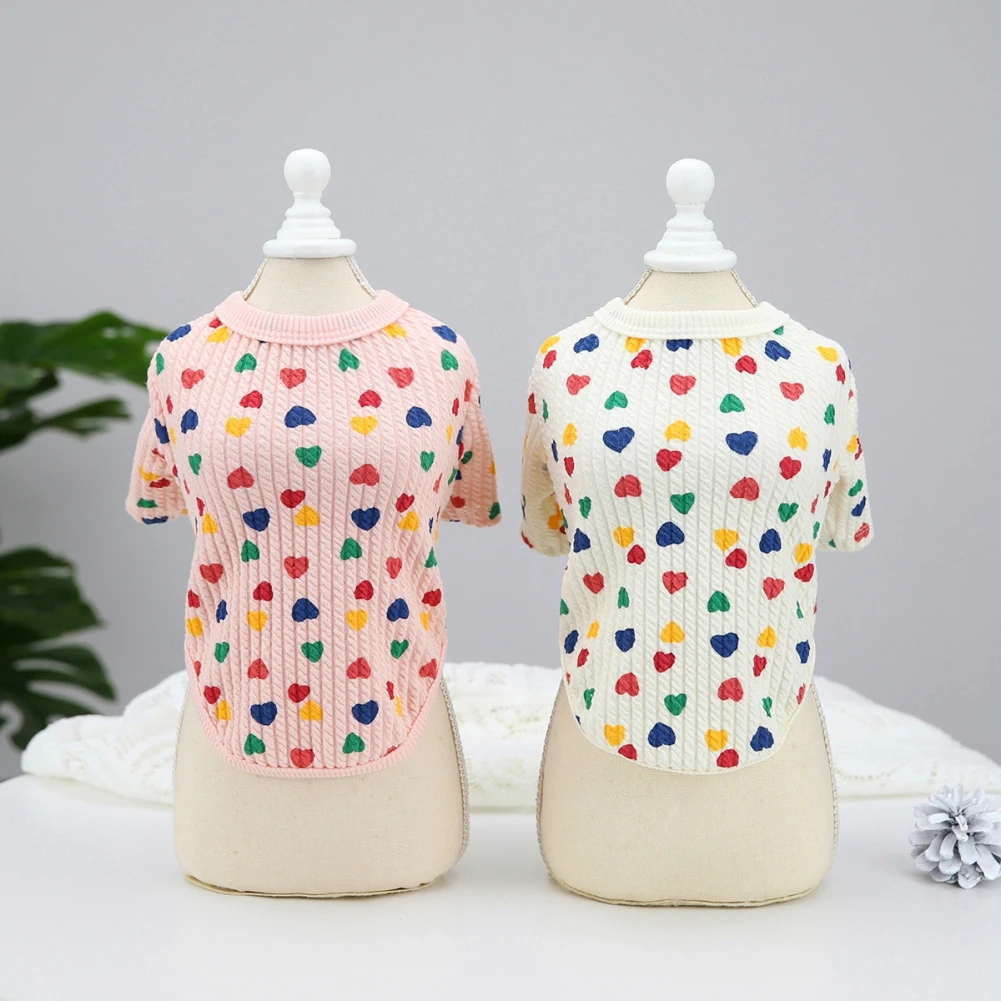 

Осенне-зимняя одежда для домашних животных, милая рубашка с принтом Love для Померанской чихуахуа, женская одежда