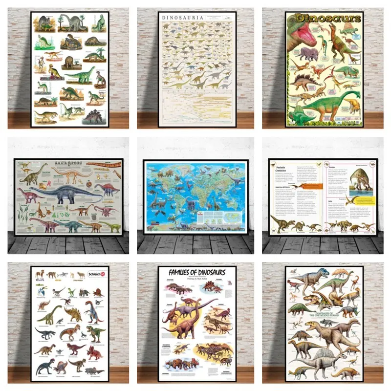 

Modular Prints Wall Art Pictures Complete Evolutionary Dinosaur Tree Chart Nordic Poster Canvas Painting Living Room Home Decor