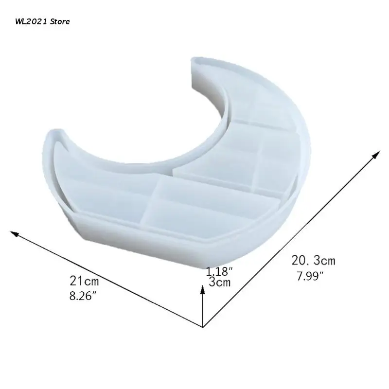 

Moon Shaped Tray Epoxy Resin Mold Crescent Display Stand Silicone Mould DIY Crafts Jewelry Organizer Trinket Holder Mold