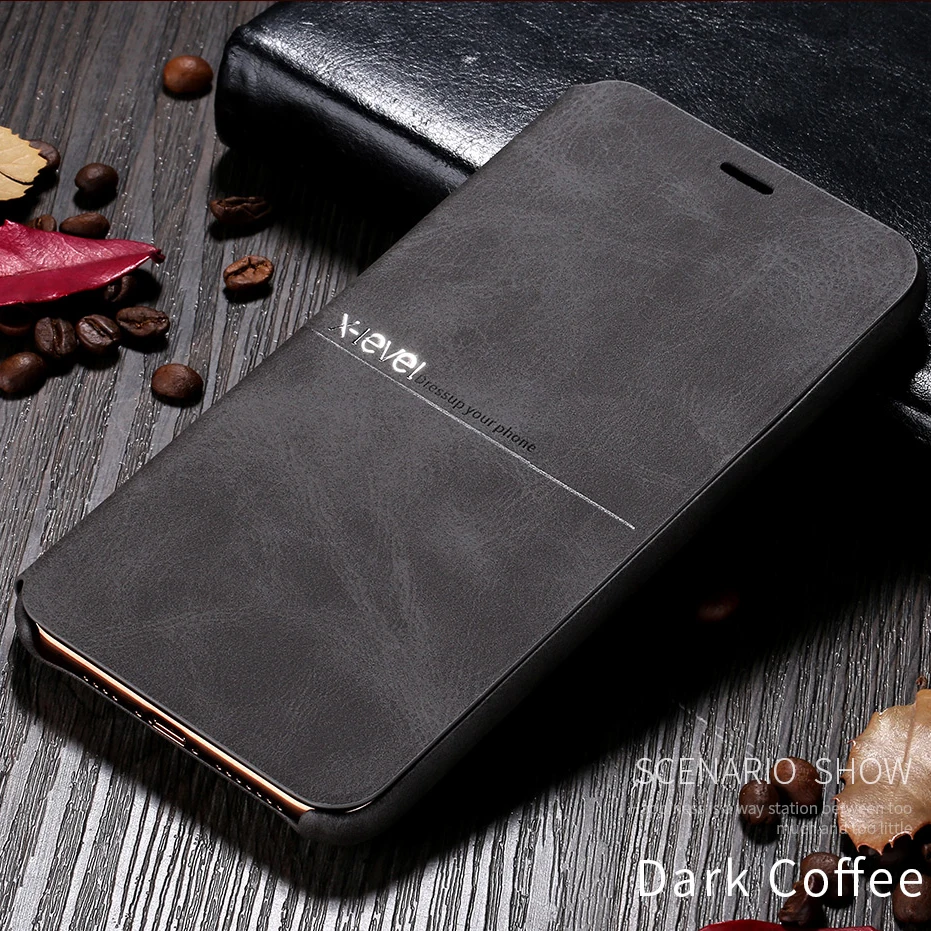 Кожаный чехол X-Level для iPhone 11 Pro Max откидная подставка держатель мягкая сенсорная