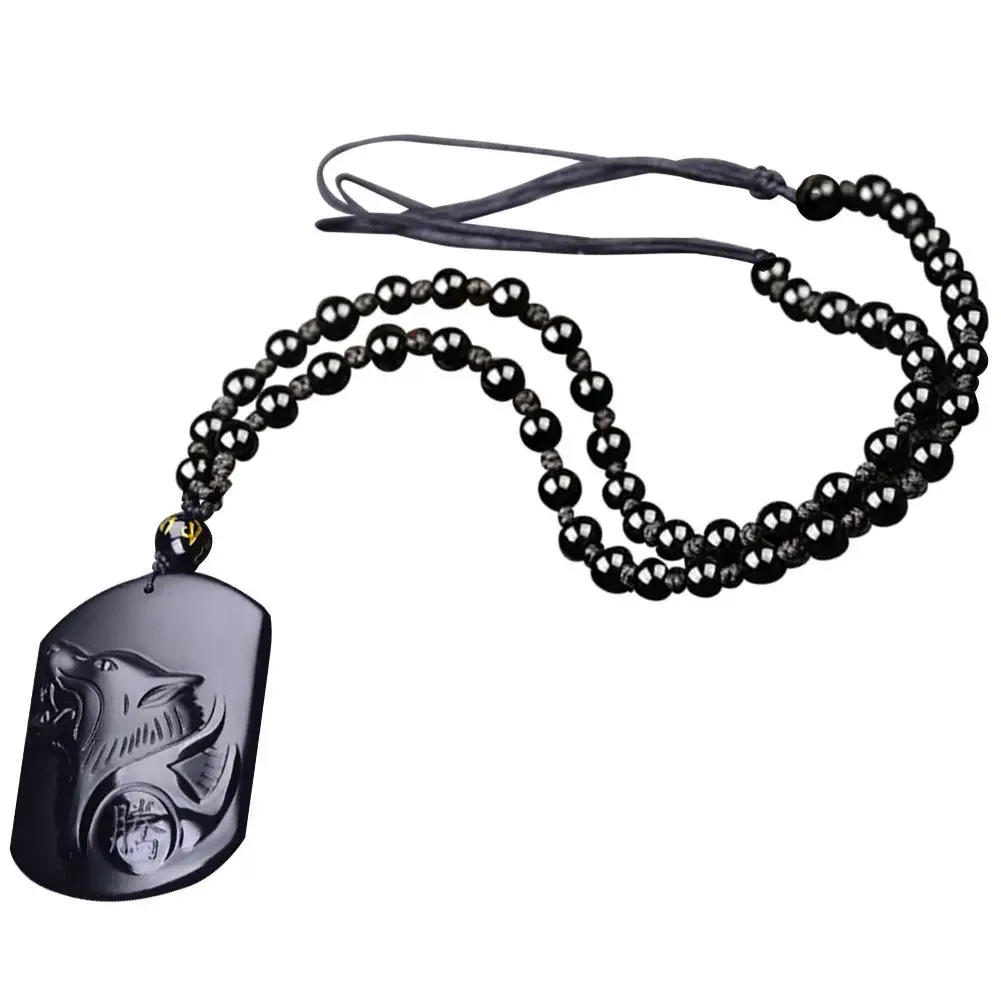 Мода резьба голова Волка Тотем Амулет ожерелье с подвеской унисекс ювелирные