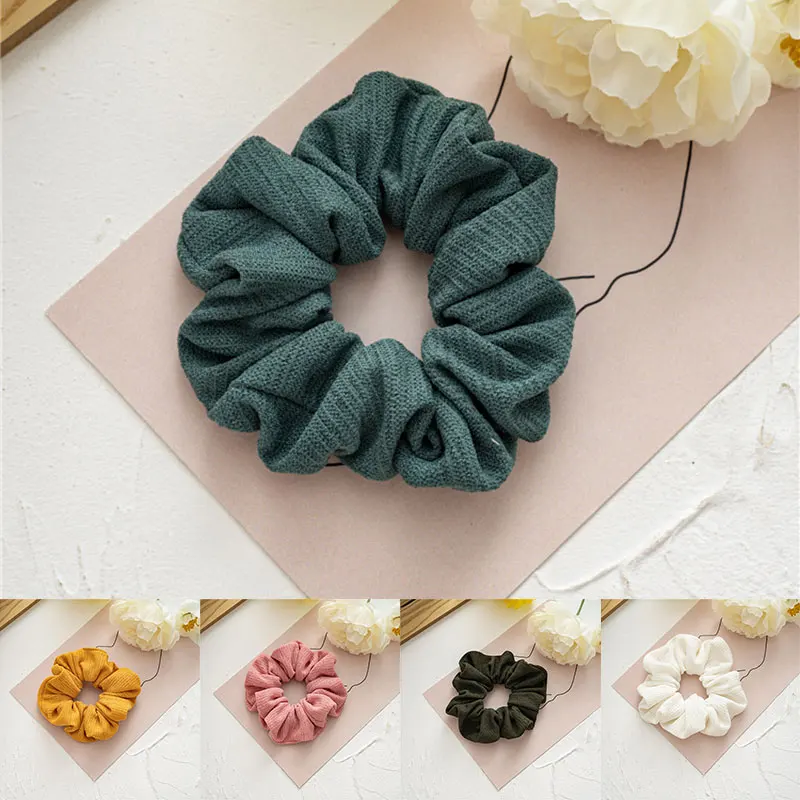 

Autumn Winter Scrunchies Rubber Bands Women Elastic Hair Bands Soft Hair Tie For Girls Solid Color Hair Ring Hair Accessories
