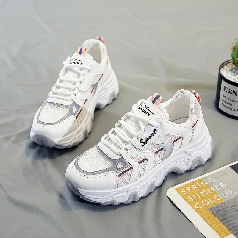 

Папины туфли женские Новинка Весна 2021 подходящая ко всему женская обувь сетчатые белые кроссовки женская обувь летние кроссовки женские