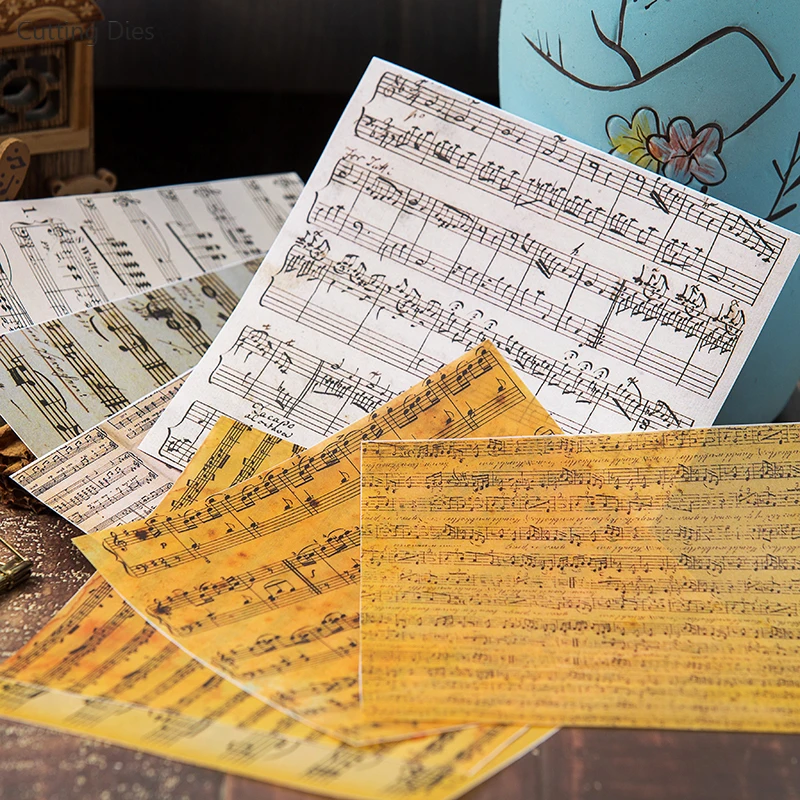 Новое поступление 8 шт./лот винтажная музыкальная страница бумажные наклейки для