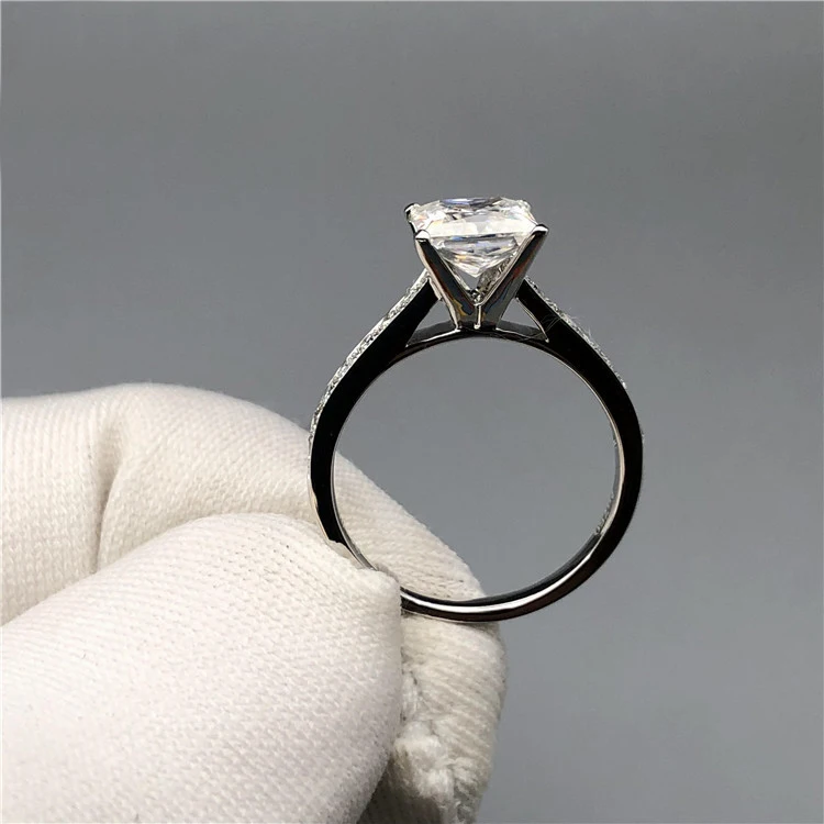 10K белое золото 1 2 3 4 5 карат квадратной формы огранка принцесса Moissanite алмазное