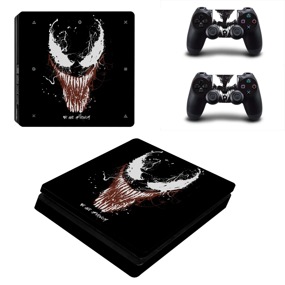 Стилизованное покрытие Venon наклейка для PS4 тонкая консоль и контроллеры Наклейка виниловая скины крышка игровые аксессуары YSP4S-3577