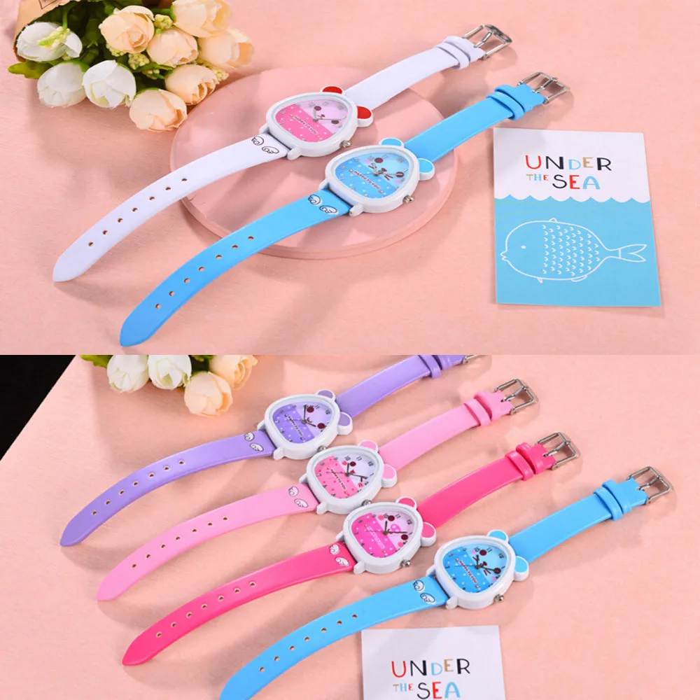

Lovely Animal Design Boy Girl Children Quartz Watch Kid Birthday Gift High Quality Waterproof Classic Leather Strap Casual Clock