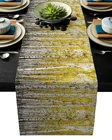 Настольная дорожка с изображением растений желтого березового леса, Настольная дорожка для свадебной вечеринки, Настольная дорожка для столовой, домашний кухонный стол, приспособление