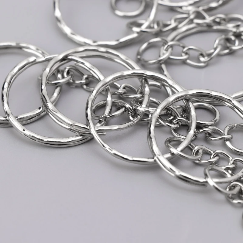 

100pcs/set DIY 25mm Keyring Keychain Split Ring Short Chain Key Fob Rings Craft 97BC
