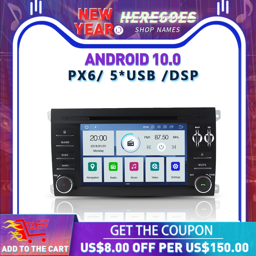 PX6 DSP IPS автомобильный dvd плеер Android 10 6 ядер 4 Гб + 64 Wifi GPS карта RDS радио Bluetooth 5 0 для