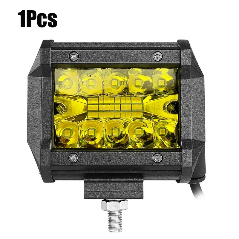 

Offroad Car Yellow Light LED Pods 36W 4" Spotlights For Jeep 4x4 Truck ATV UTV SUV Driving Fog Lamp Tri-Row Work Light Cubes