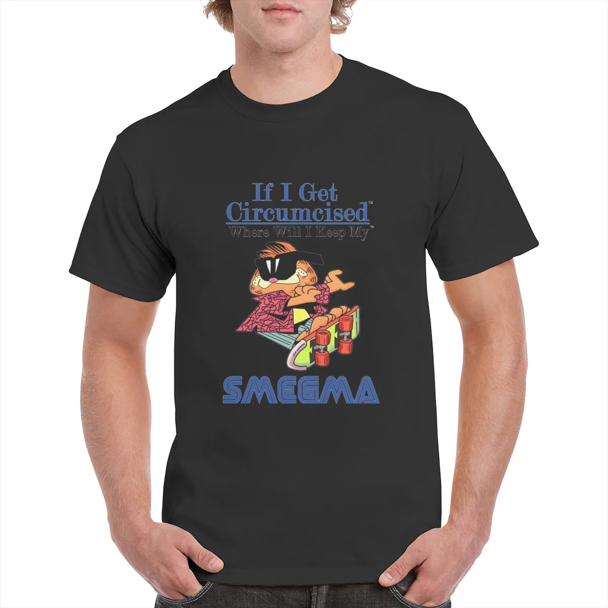 

Harajuku Gothic Men's Clothing 100% Cotton cute funny Garfield Orange Cat Garfield Smegma t shirt casual women/men's T-Shirts