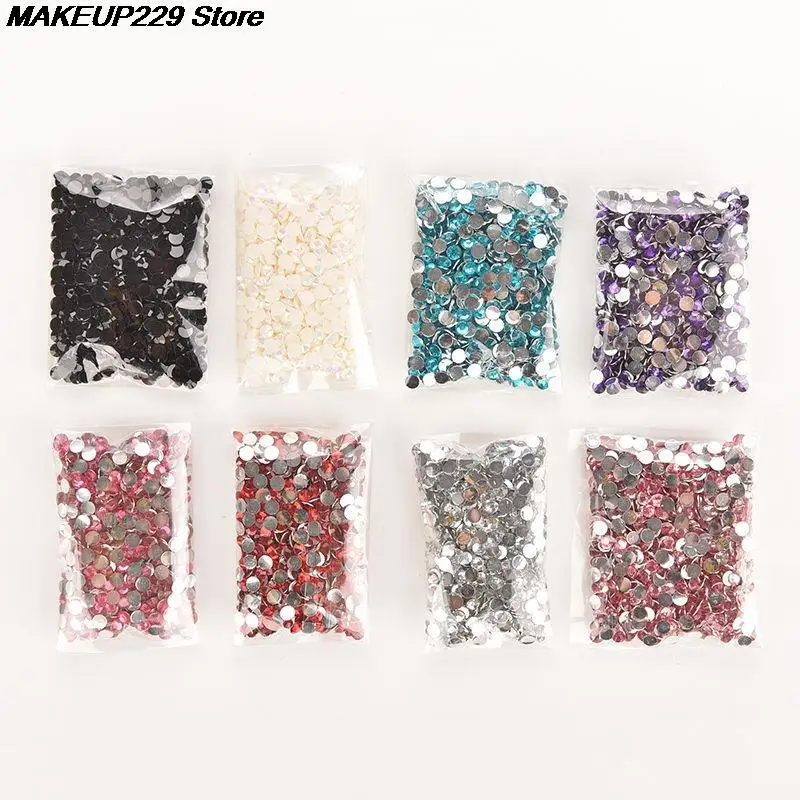Wholesale Resin 1000 Pcs Nail Art Flatback Crystal 14 Facets Round 3mm Rhinestone Beads Bright Color | Красота и здоровье