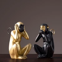 simulation three wise monkeys statue colophony crafts home furnishing buddhism animal purely manual art crafts living l2798