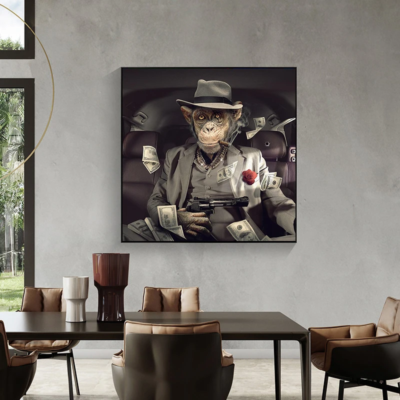 

Fashion Cartoon Animal Avatar Human Body Poster Canvas Painting Modern Living Room Home Decoration Mural (No Frame)