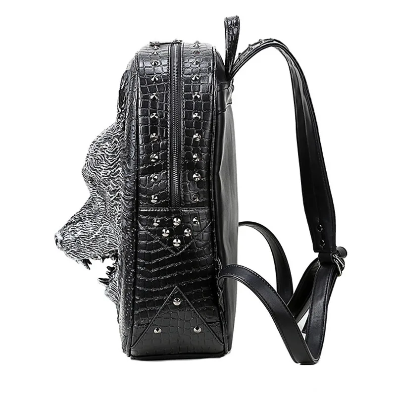 Модный рюкзак мужские рюкзаки женский с 3D принтом волка школьные сумки для