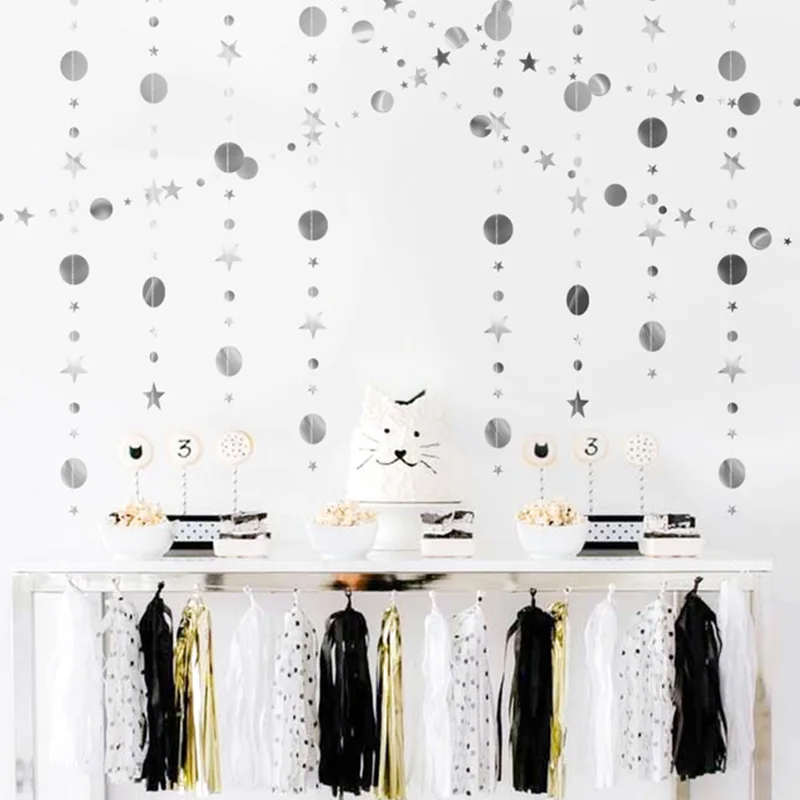 4 м дневная Круглая Бумажная гирлянда баннер украшение на первый день рождения