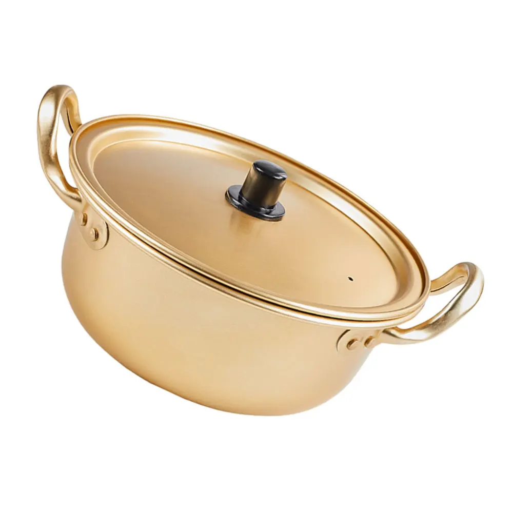 Бинауральная алюминиевая плитка термостойкая рамен для кухни золотистая 1