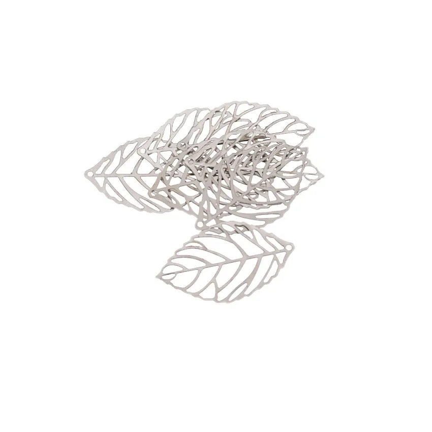 Бесплатная доставка розничная продажа 20 шт. филигранные листья металлические