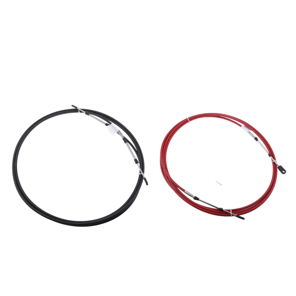 

16ft, Throttle Shift Control, Boat Motor Canoe Cable, Remote Control fit for Yamaha Outboard Boats, Black + Red
