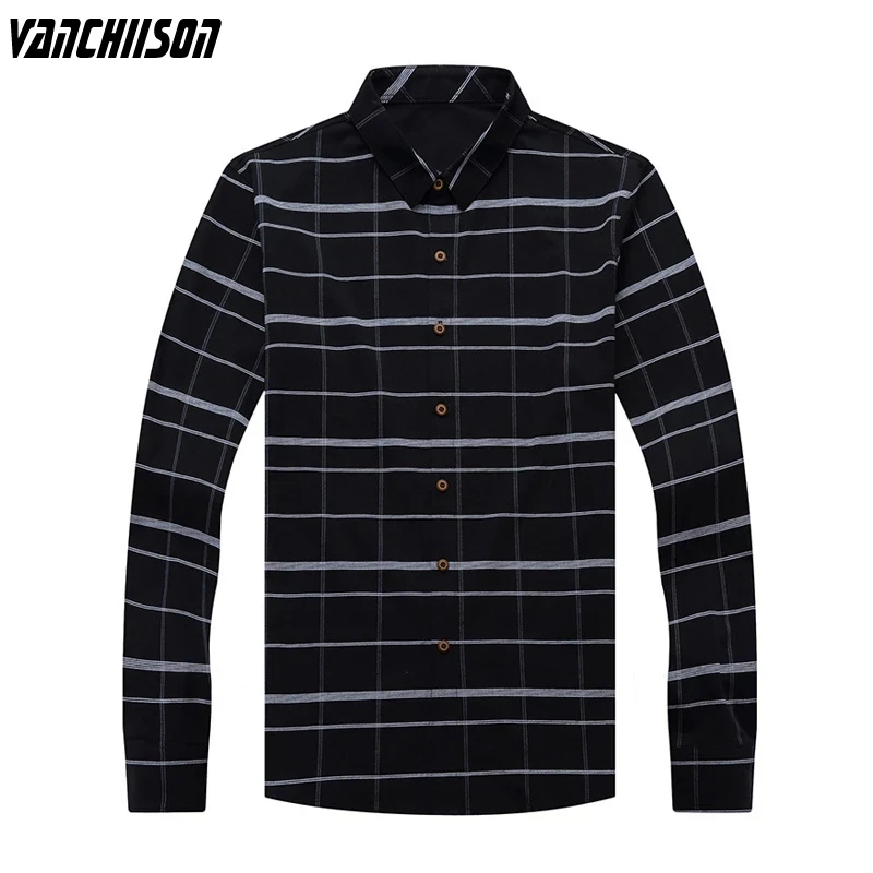 

High Quality Mens Brand Shirt Casual Vintage Stripes 100% Cotton for Male Spring Summer Long Sleeve Turndown Collar A08231400